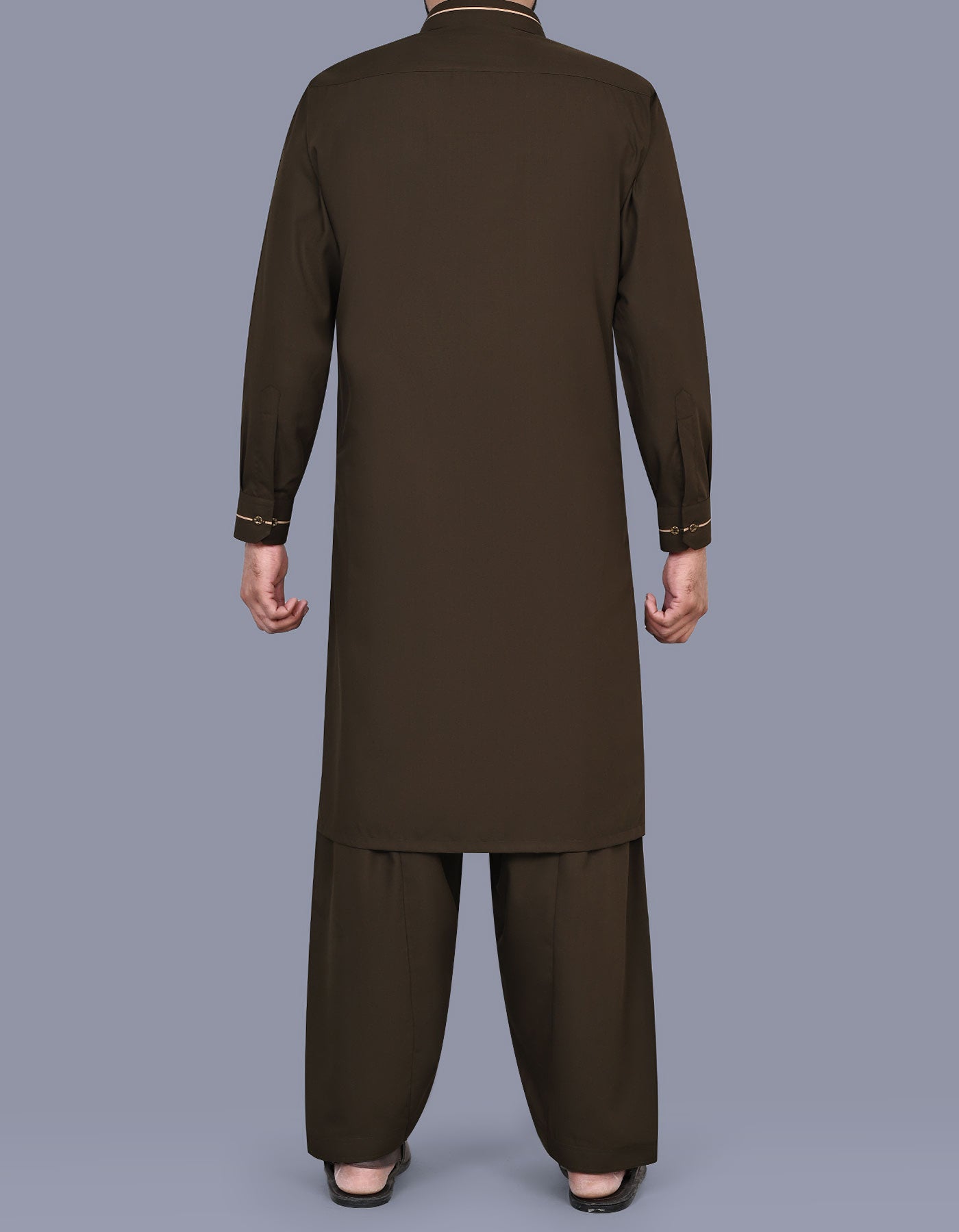 Brown Plain Kameez Shalwar KS2604R-L