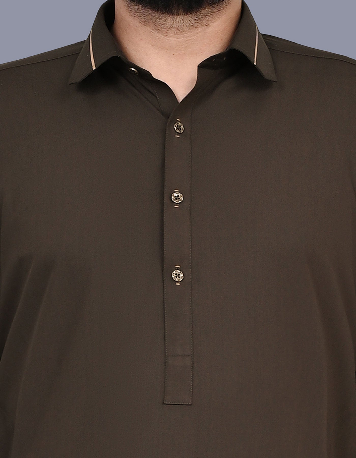 Brown Plain Kameez Shalwar KS2604R-S