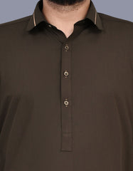 Brown Plain Kameez Shalwar KS2604R-S