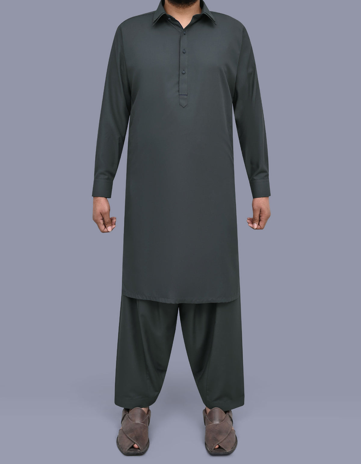 D Grey Texture Kameez Shalwar KS2605S-XS