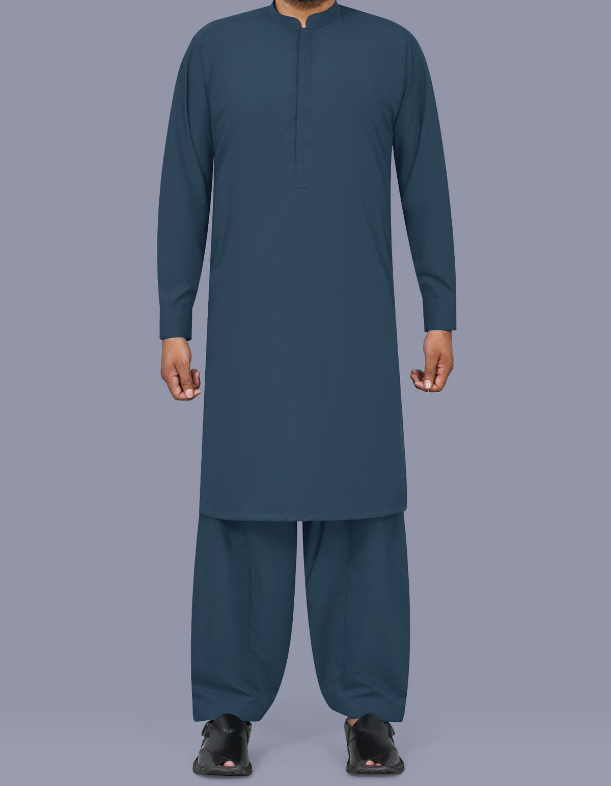 Teal Plain Kameez Shalwar KS26103S-XS