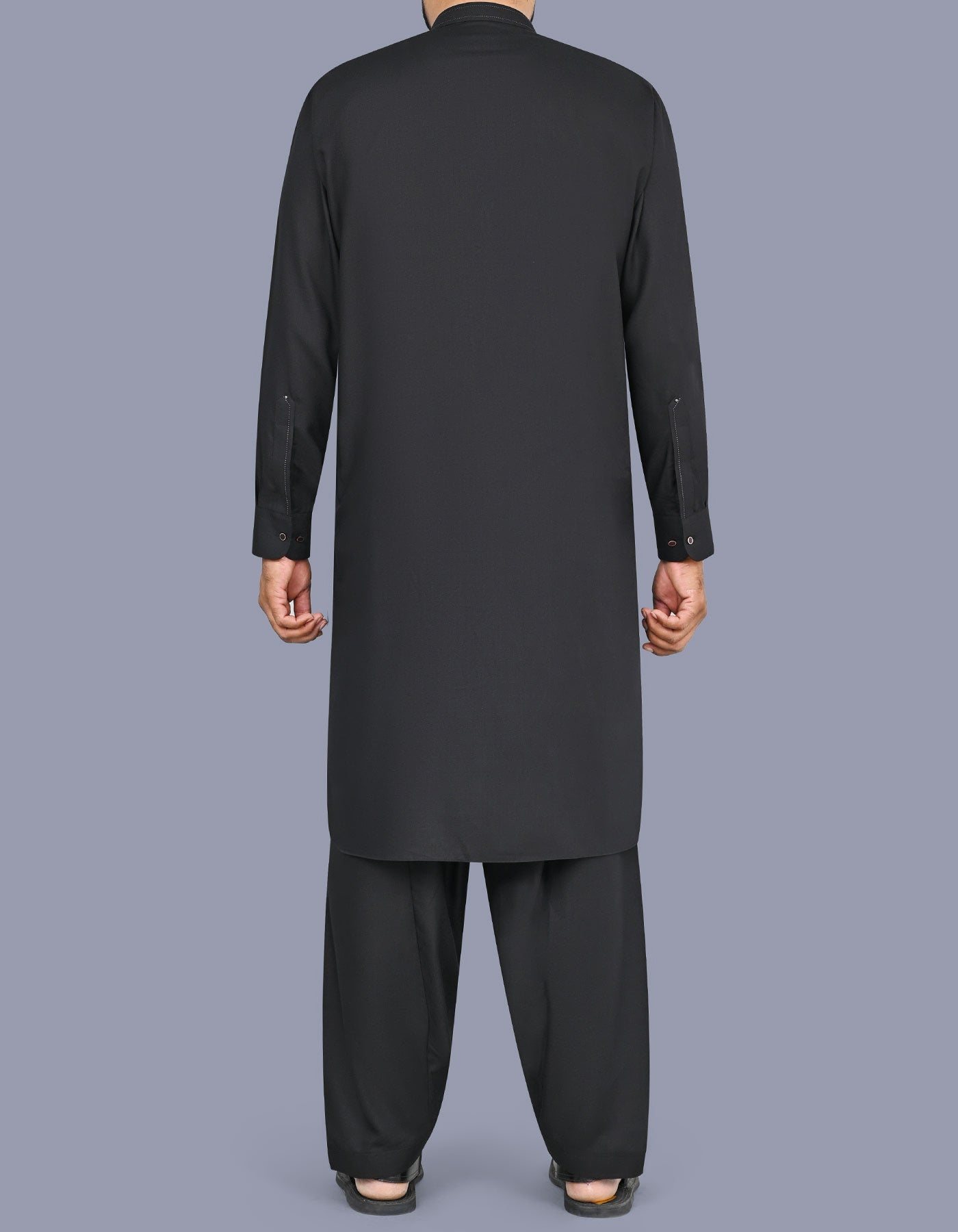 Black Plain Kameez Shalwar KS26107S-L