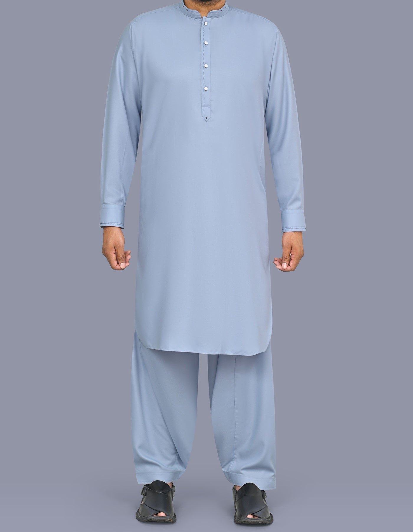 Silver Plain Kameez Shalwar KS26108R-XS