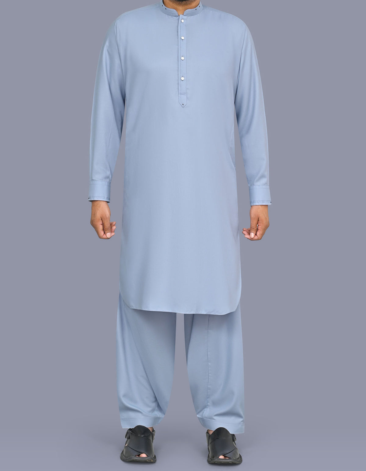 Silver Plain Kameez Shalwar KS26108S-XS