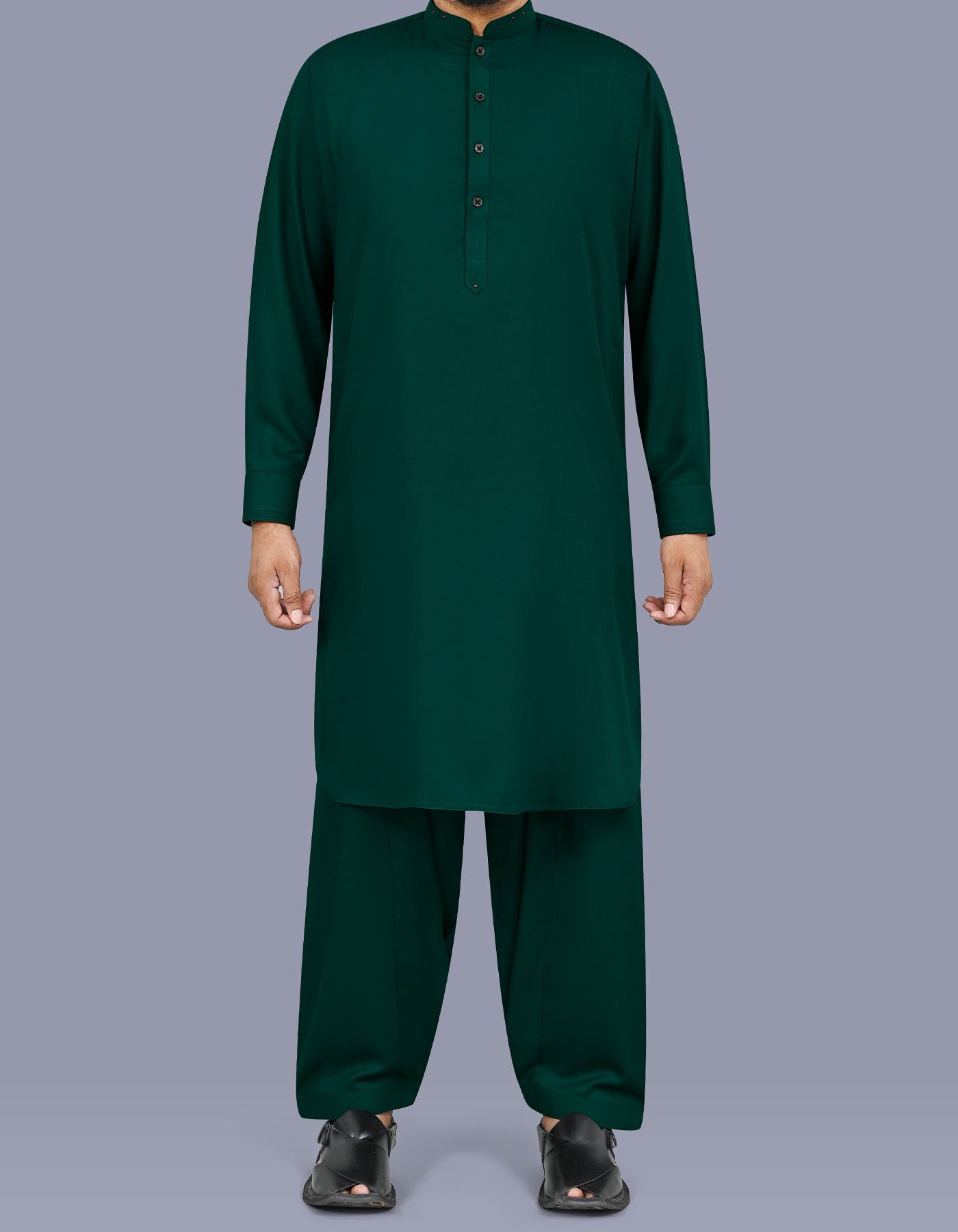 D Green Plain Kameez Shalwar KS26109S-XS
