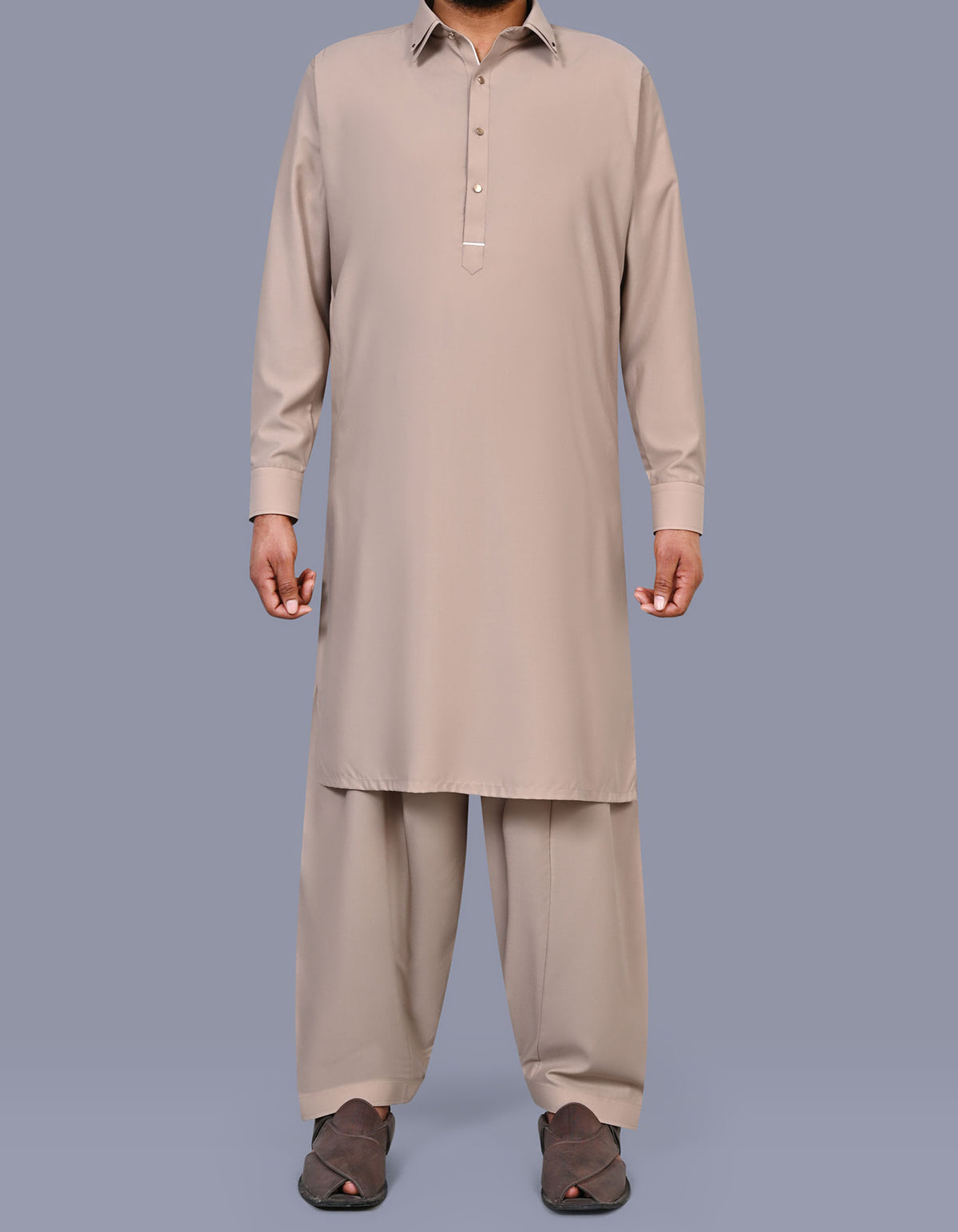 Beige Texture Kameez Shalwar KS2610R-XS