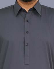 Grey Plain Kameez Shalwar KS26121S-S