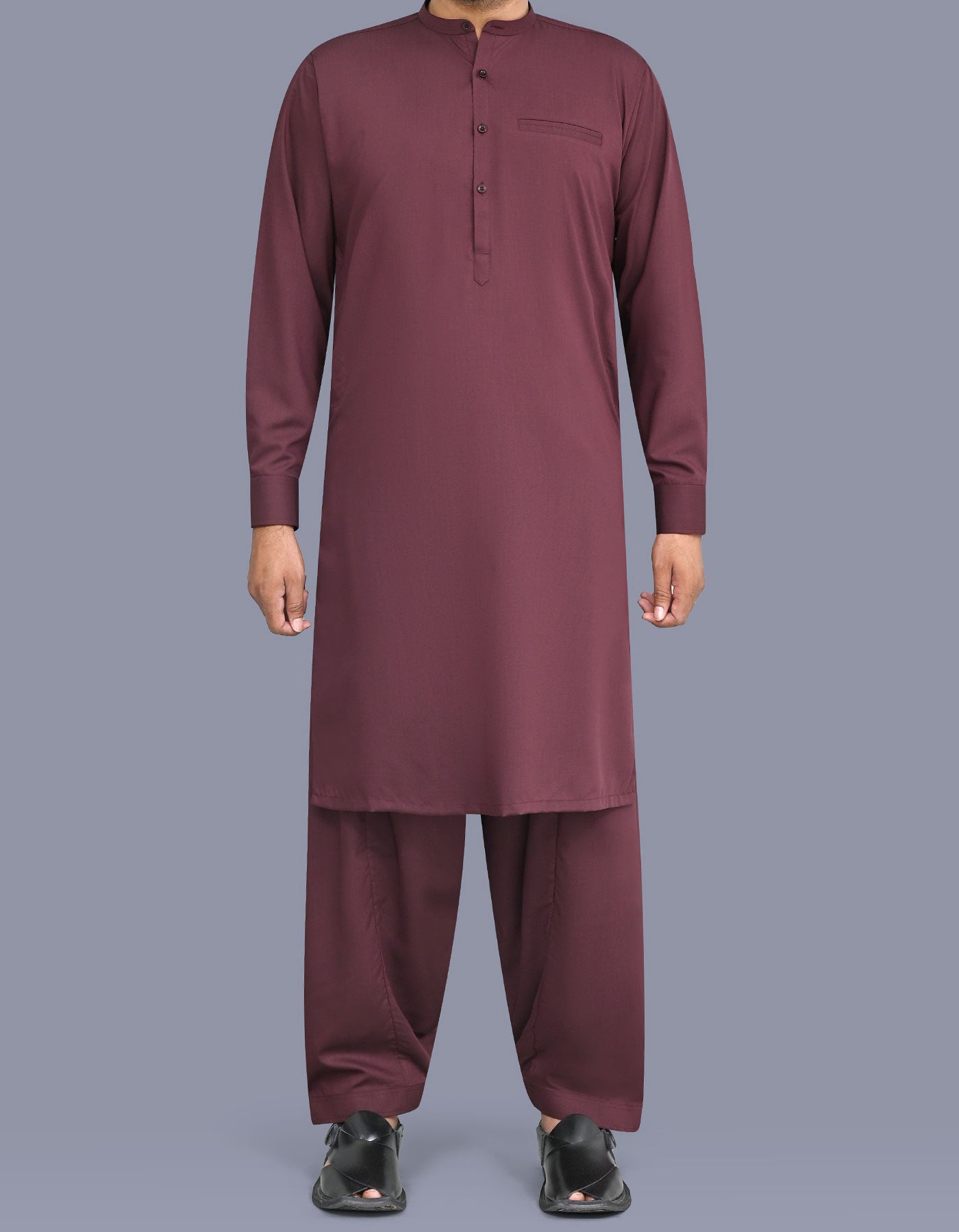 Maroon Texture Kameez Shalwar KS26132S-XS