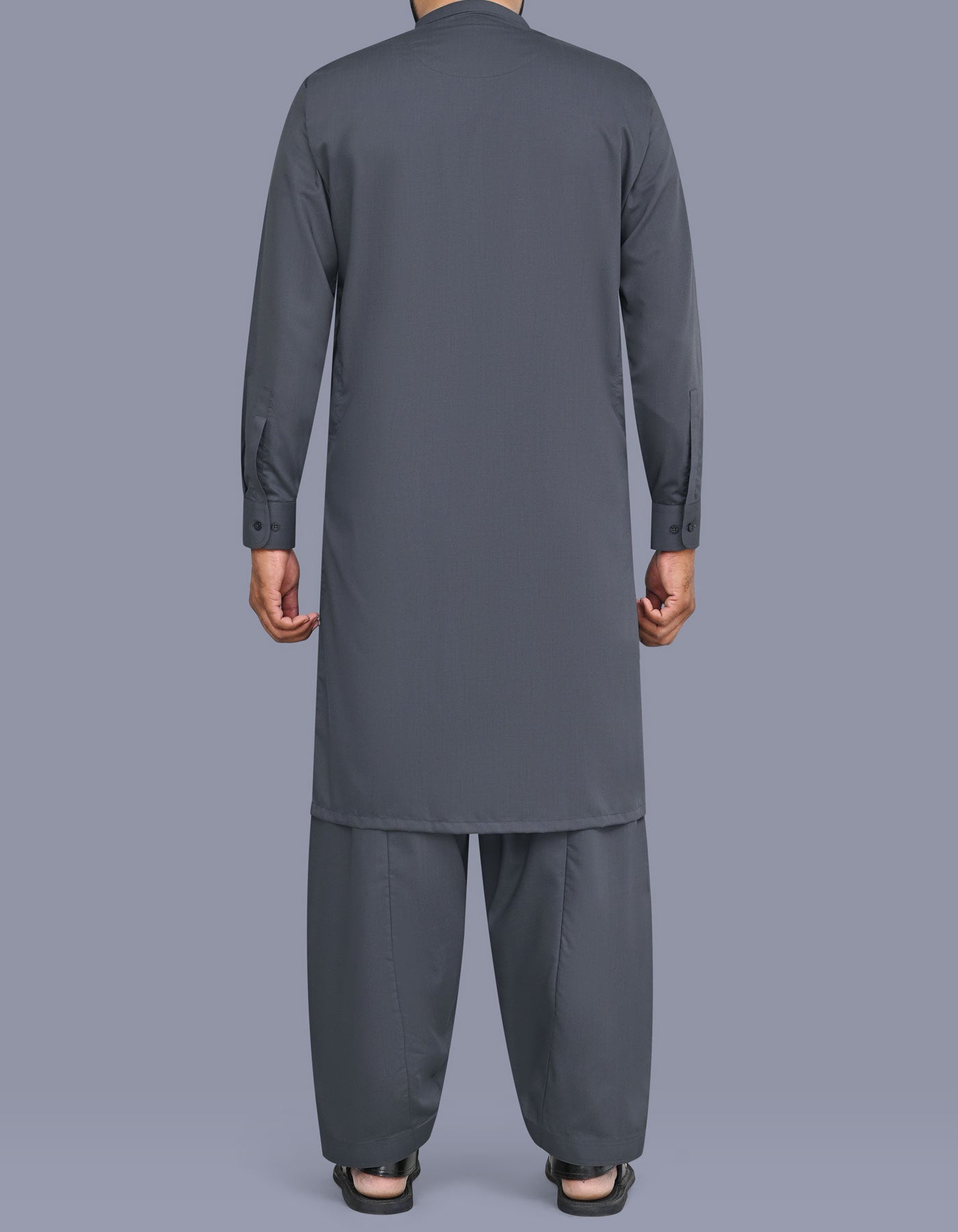 Charcoal Texture Kameez Shalwar KS26134R-XL