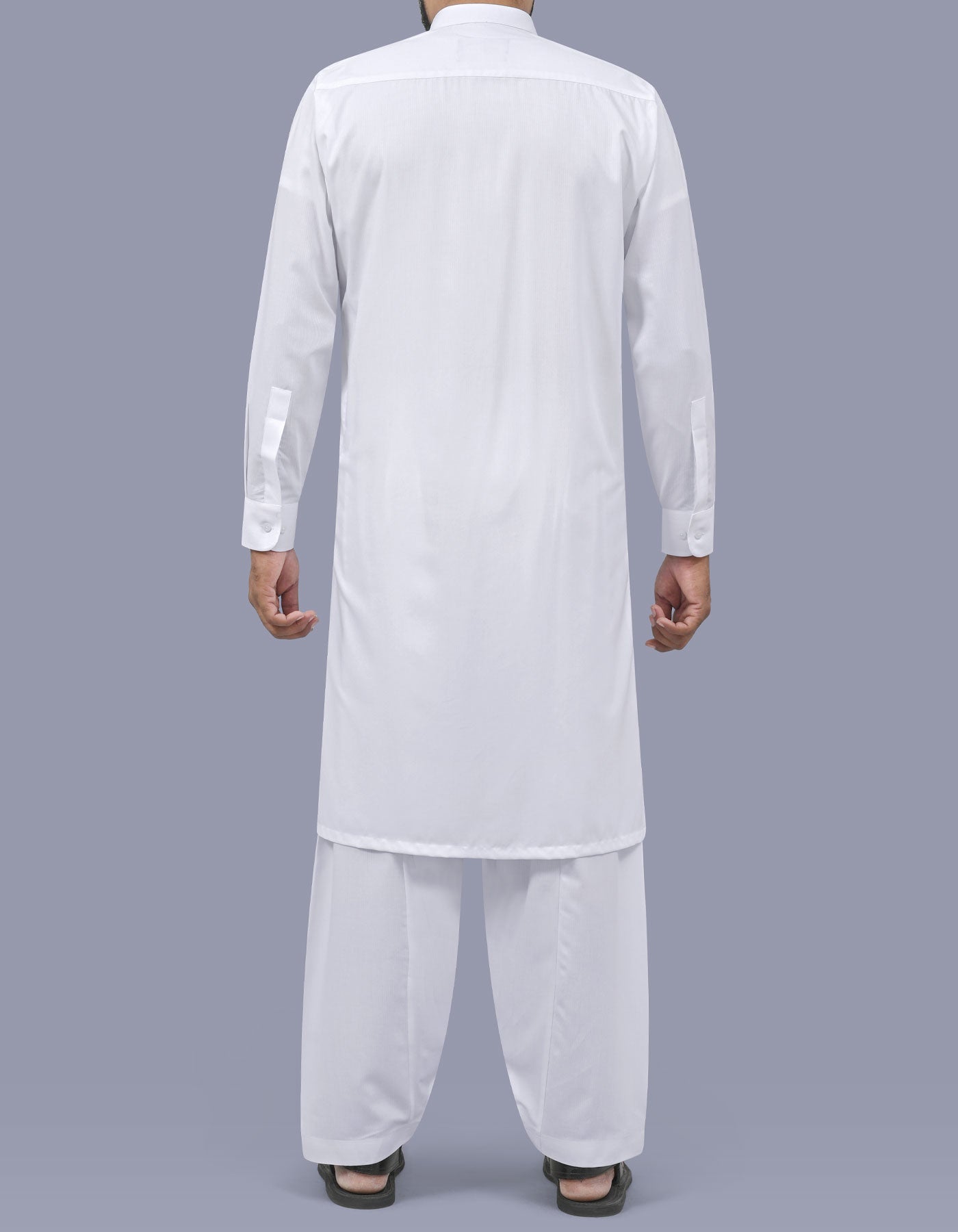 White Self Kameez Shalwar KS26135R-L