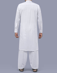 White Self Kameez Shalwar KS26135R-L