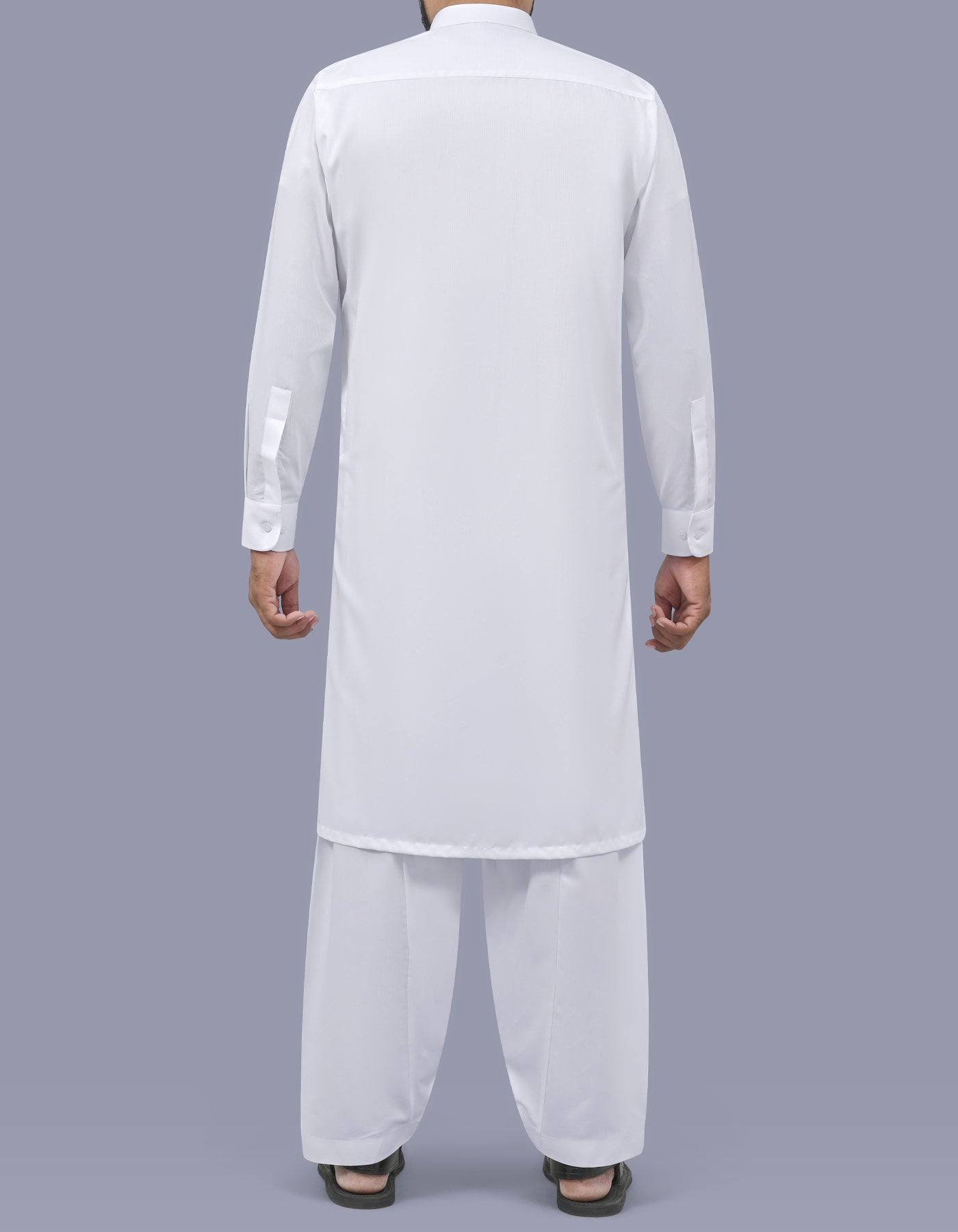 White Self Kameez Shalwar KS26135S-L