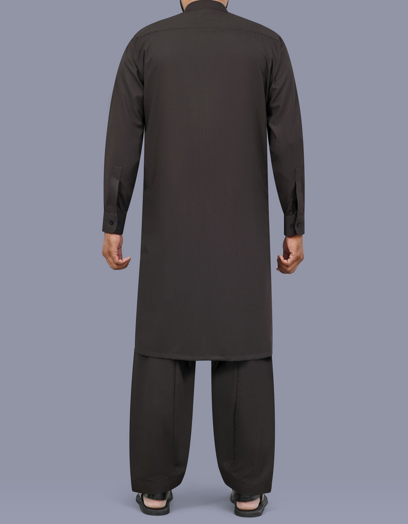 Olive Stripe Kameez Shalwar KS26137S-L