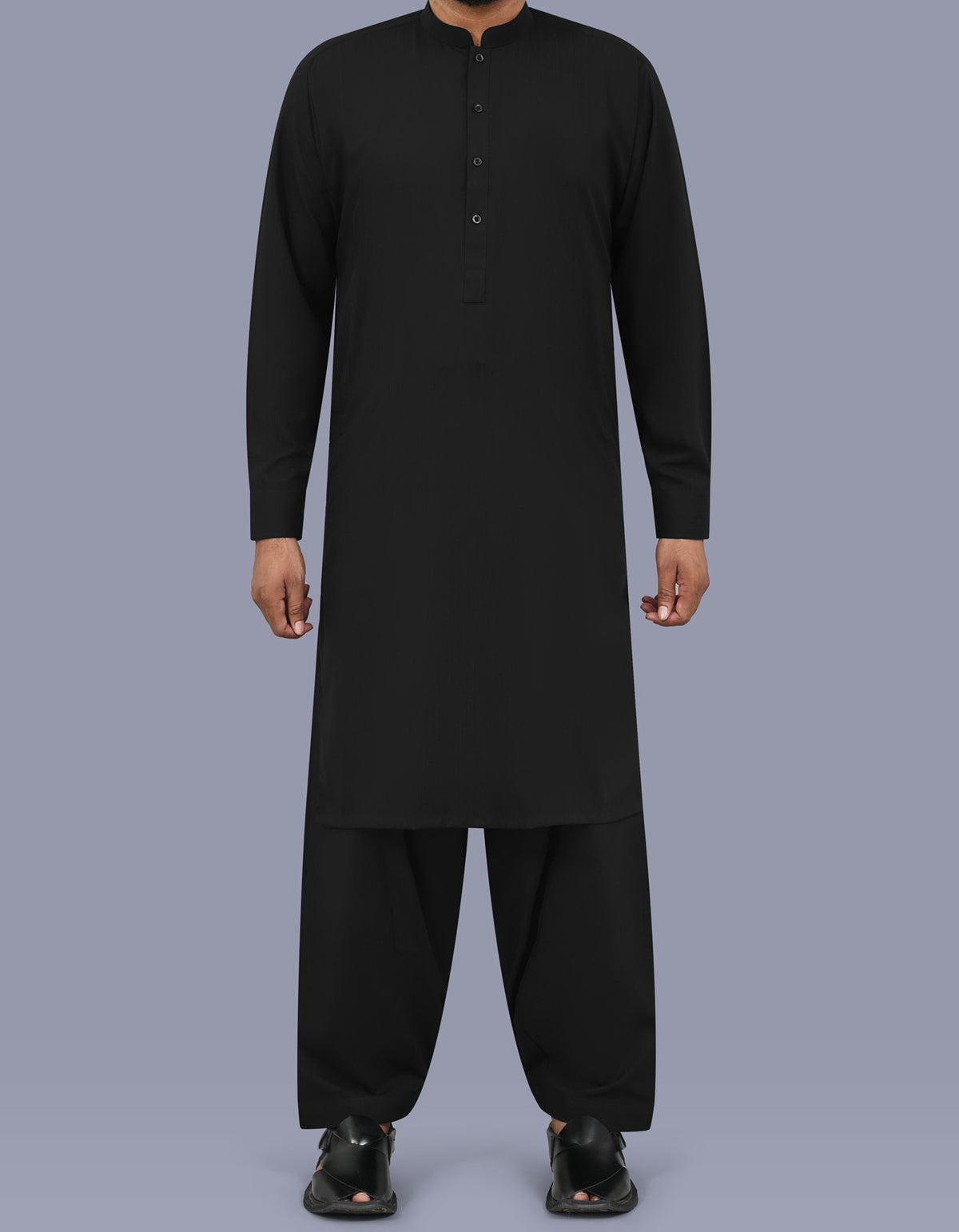 Black Stripe Kameez Shalwar KS26138R-XS