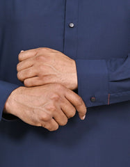 Navy Texture Kameez Shalwar KS2613R-M