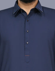 Navy Texture Kameez Shalwar KS2613S-S