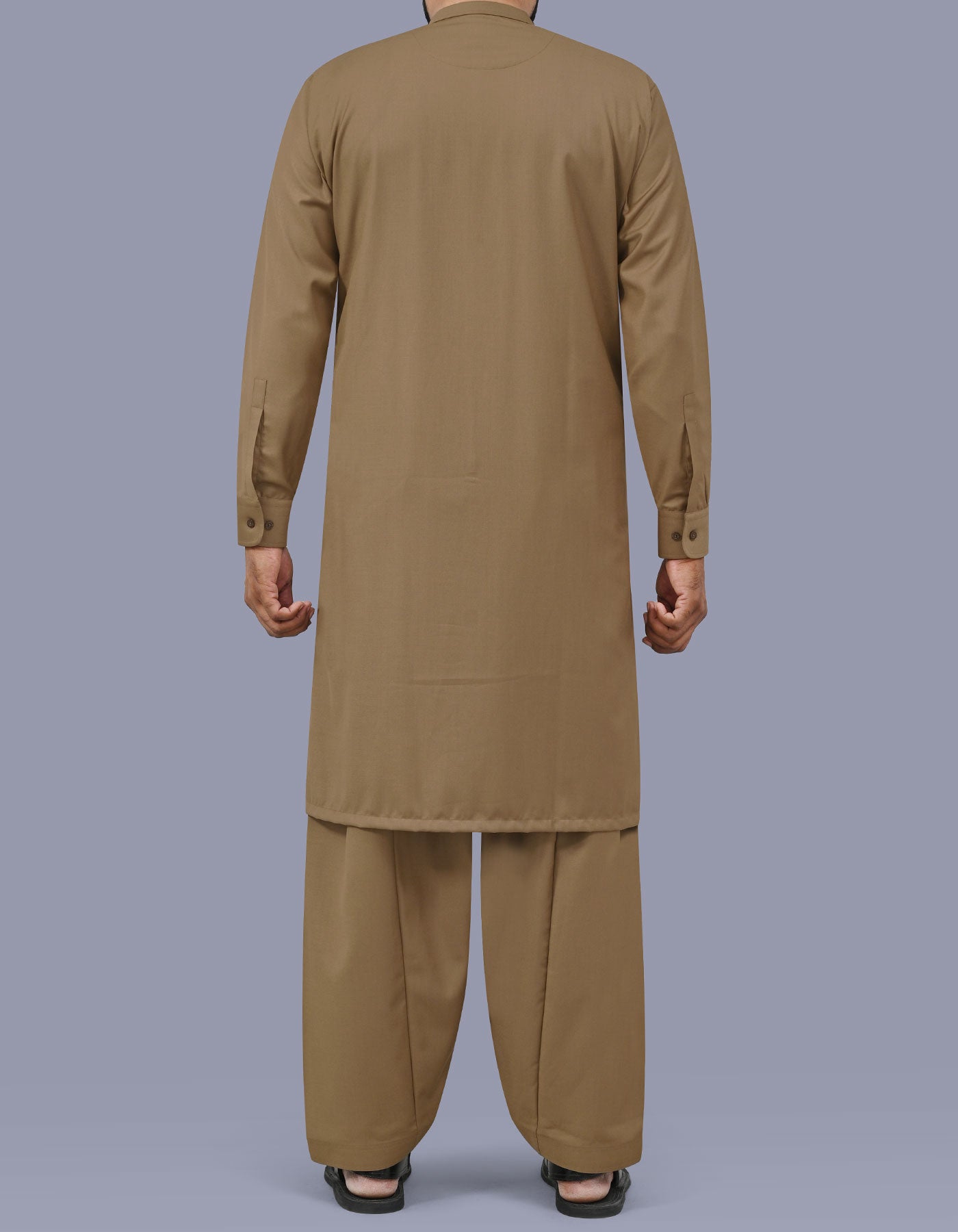 D Brown Plain Kameez Shalwar KS26140R-L