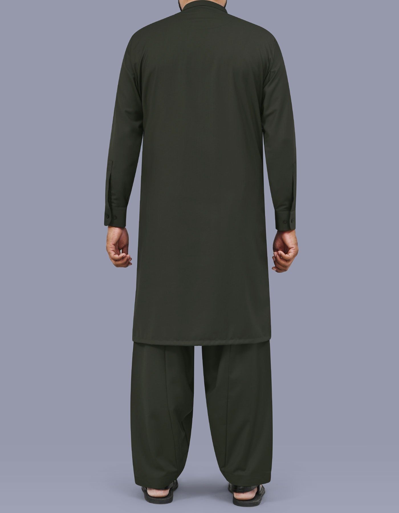 Olive Plain Kameez Shalwar KS26143R-L