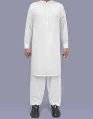 Off White Plain Kameez Shalwar KS26145S-XS