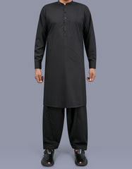 Black Plain Kameez Shalwar KS26152R-XS