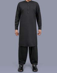 Black Plain Kameez Shalwar KS26152S-XS