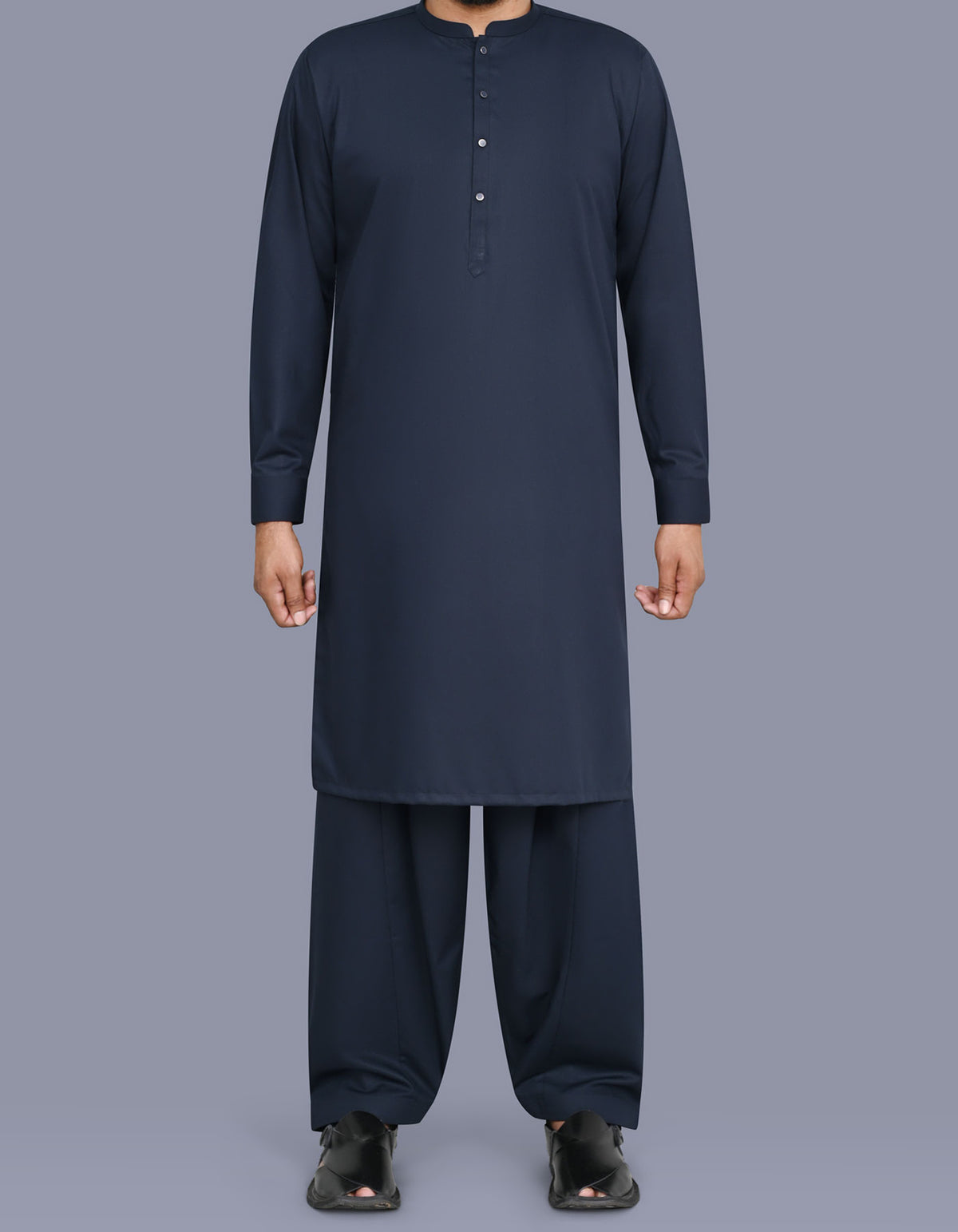 D Navy Plain Kameez Shalwar KS26157R-XS