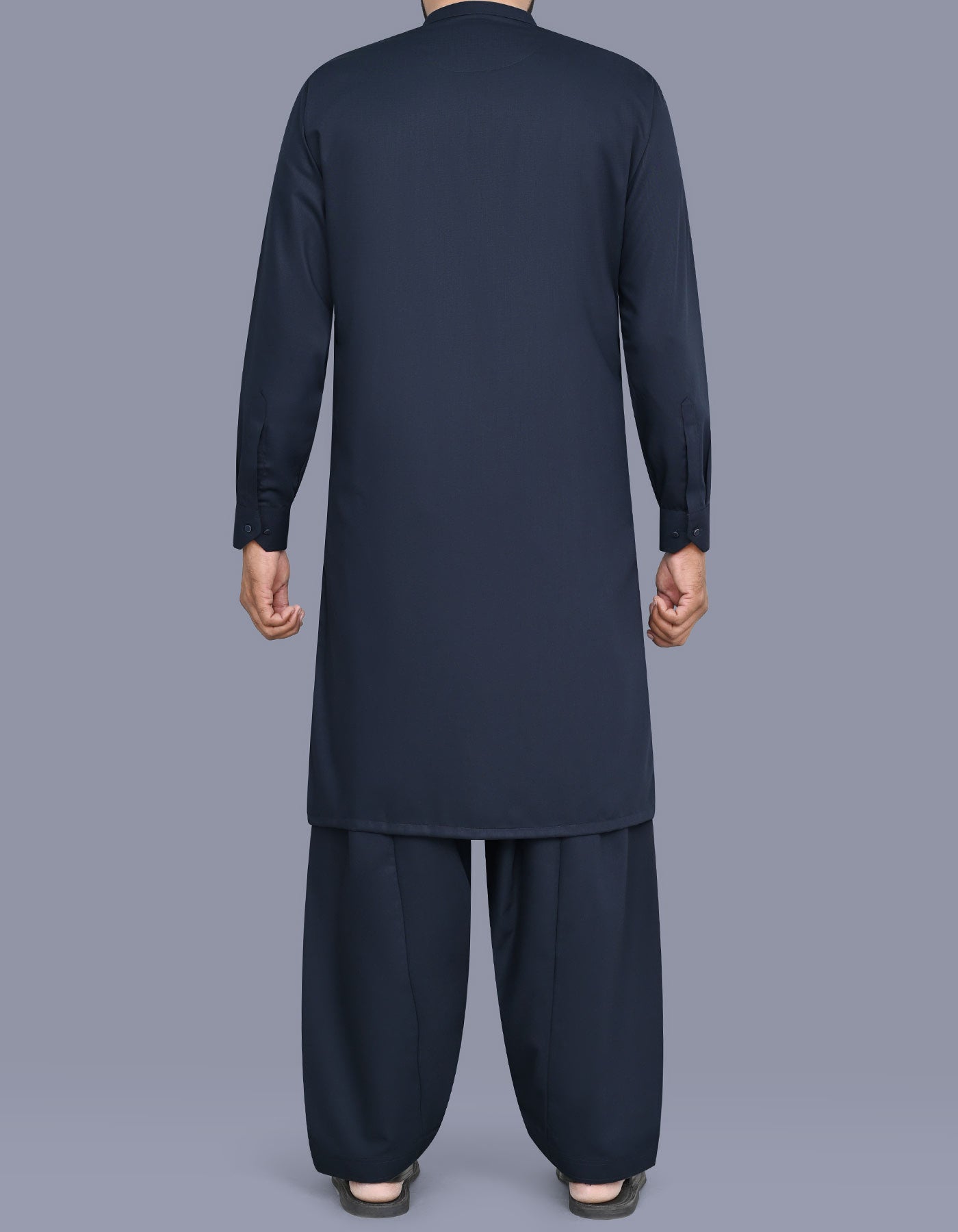 D Navy Plain Kameez Shalwar KS26157S-L
