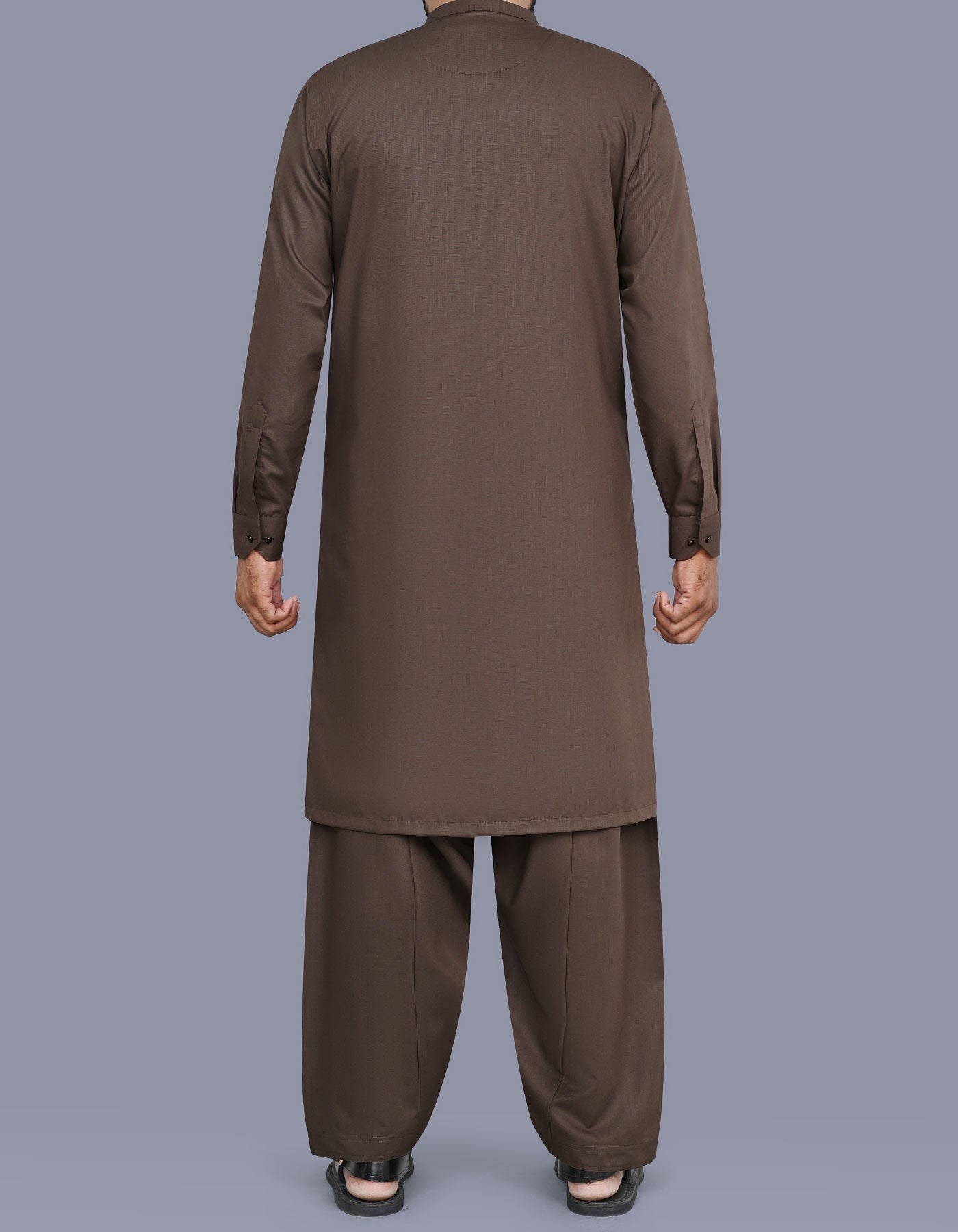 D Brown Plain Kameez Shalwar KS26158R-L