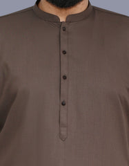 D Brown Plain Kameez Shalwar KS26158S-S