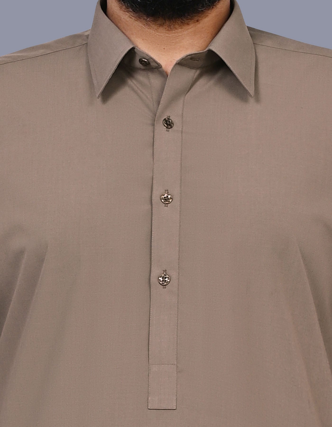 L Brown Plain Kameez Shalwar KS2616R-S