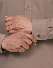 L Brown Plain Kameez Shalwar KS2616S-M