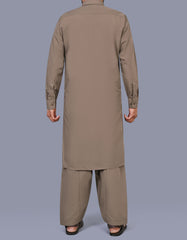 L Brown Plain Kameez Shalwar KS2616S-L