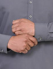 L Grey Plain Kameez Shalwar KS2618R-M