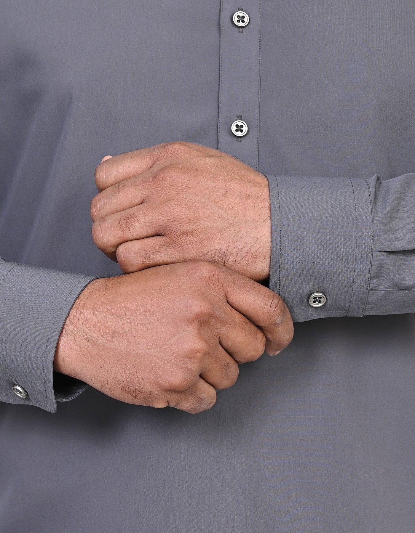 L Grey Plain Kameez Shalwar KS2618S-M