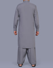 L Grey Plain Kameez Shalwar KS2618S-L