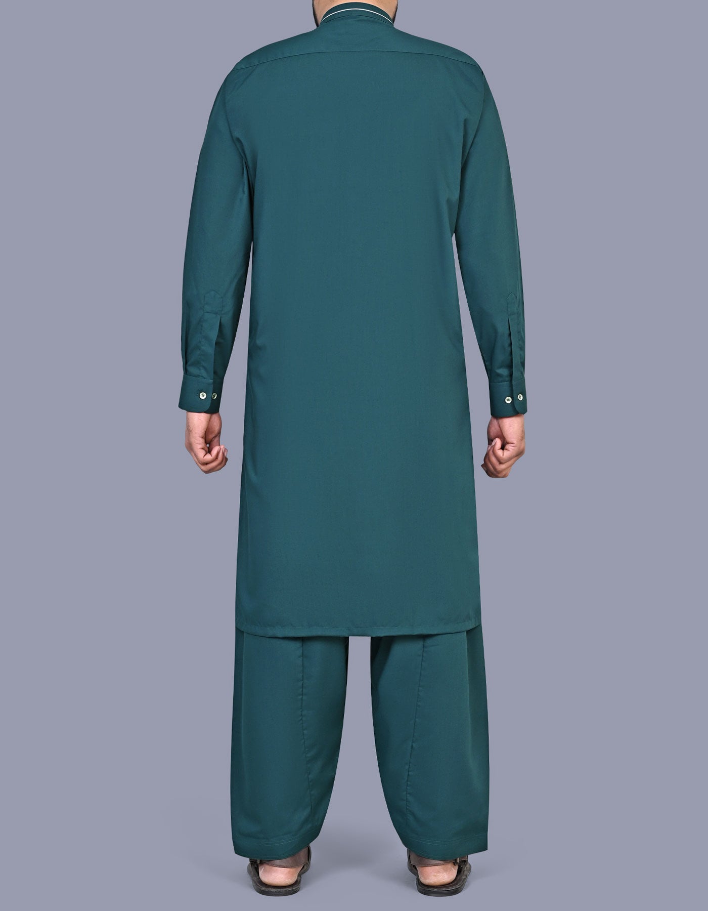 D Teal Plain Kameez Shalwar KS2619S-XL