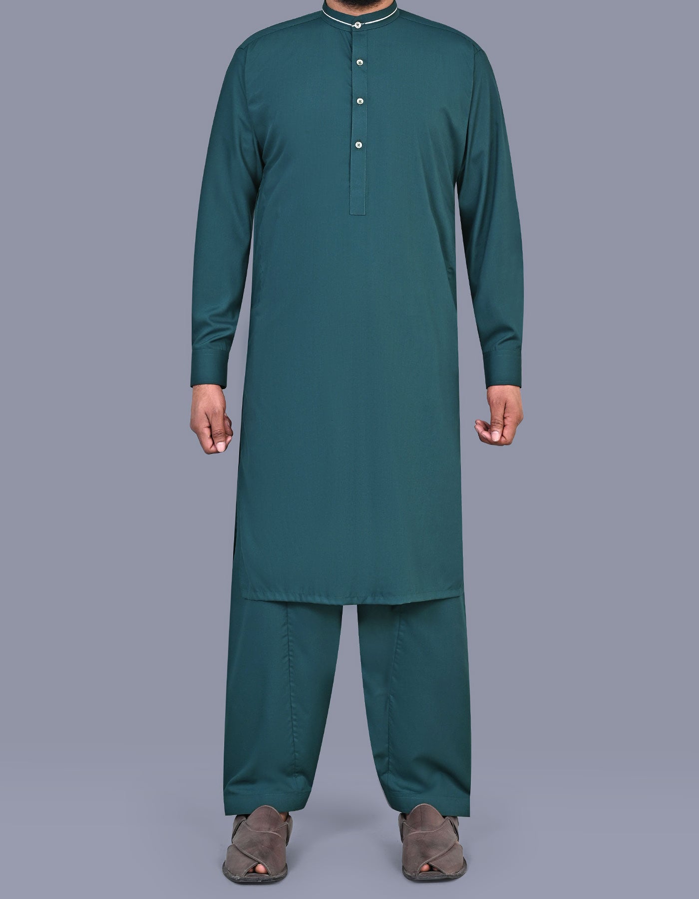 D Teal Plain Kameez Shalwar KS2619S-XS