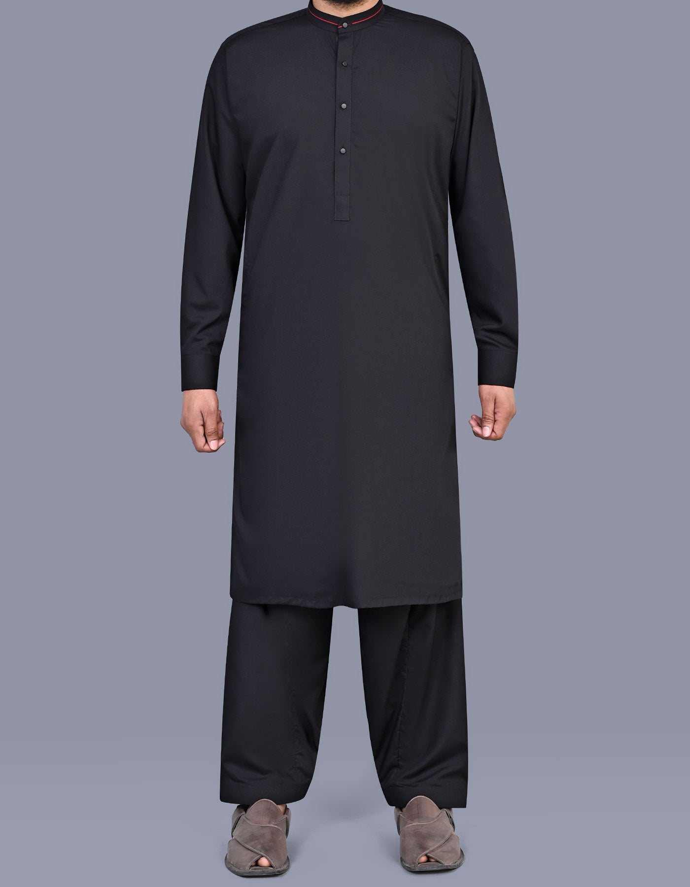 Black Plain Kameez Shalwar KS2621R-XS
