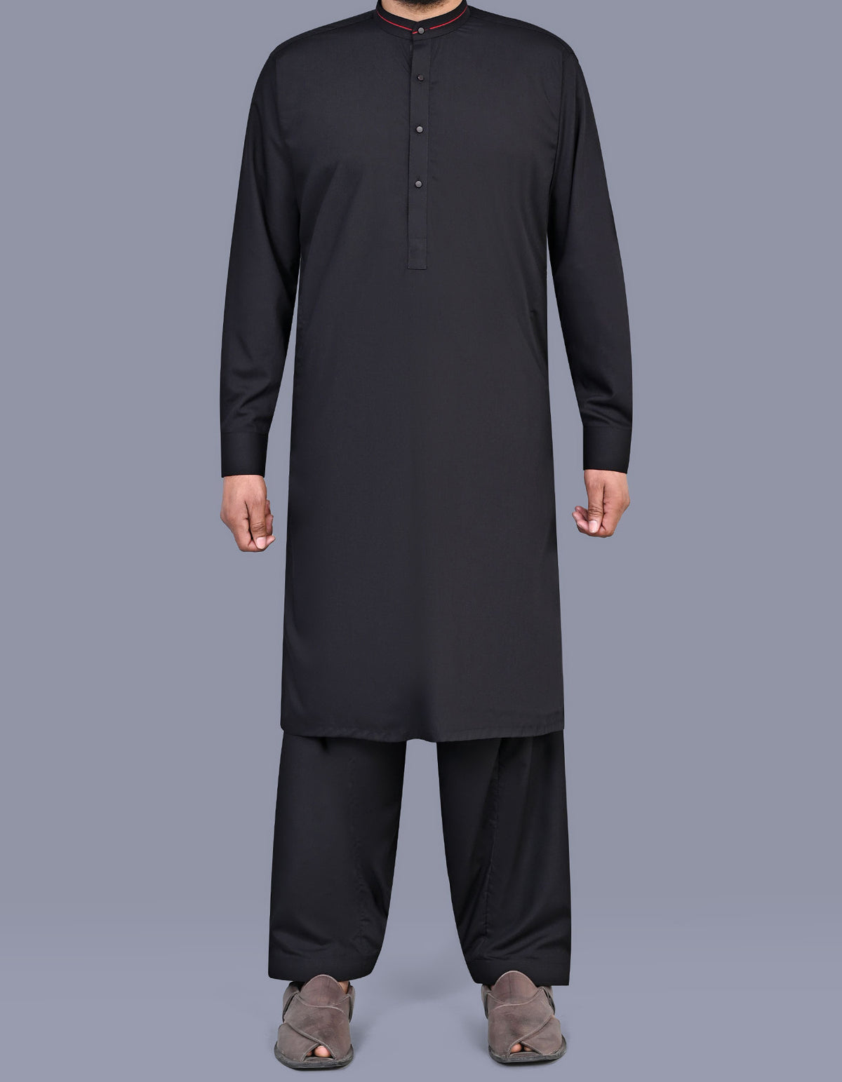 Black Plain Kameez Shalwar KS2621S-XS