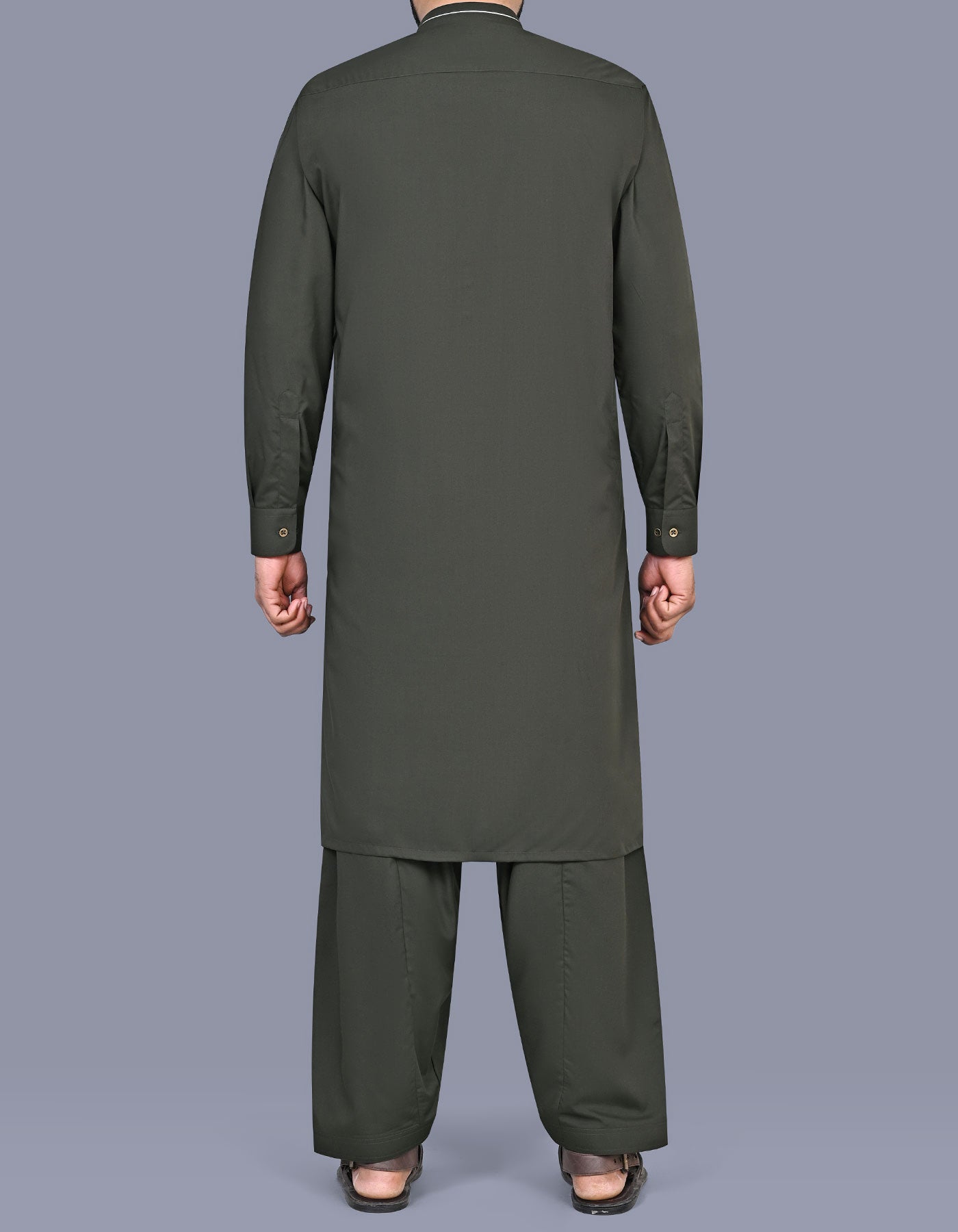 D Green Plain Kameez Shalwar KS2622S-XL