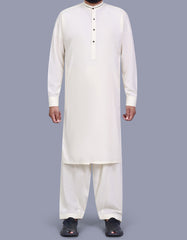 Cream Plain Kameez Shalwar KS2624S-XS