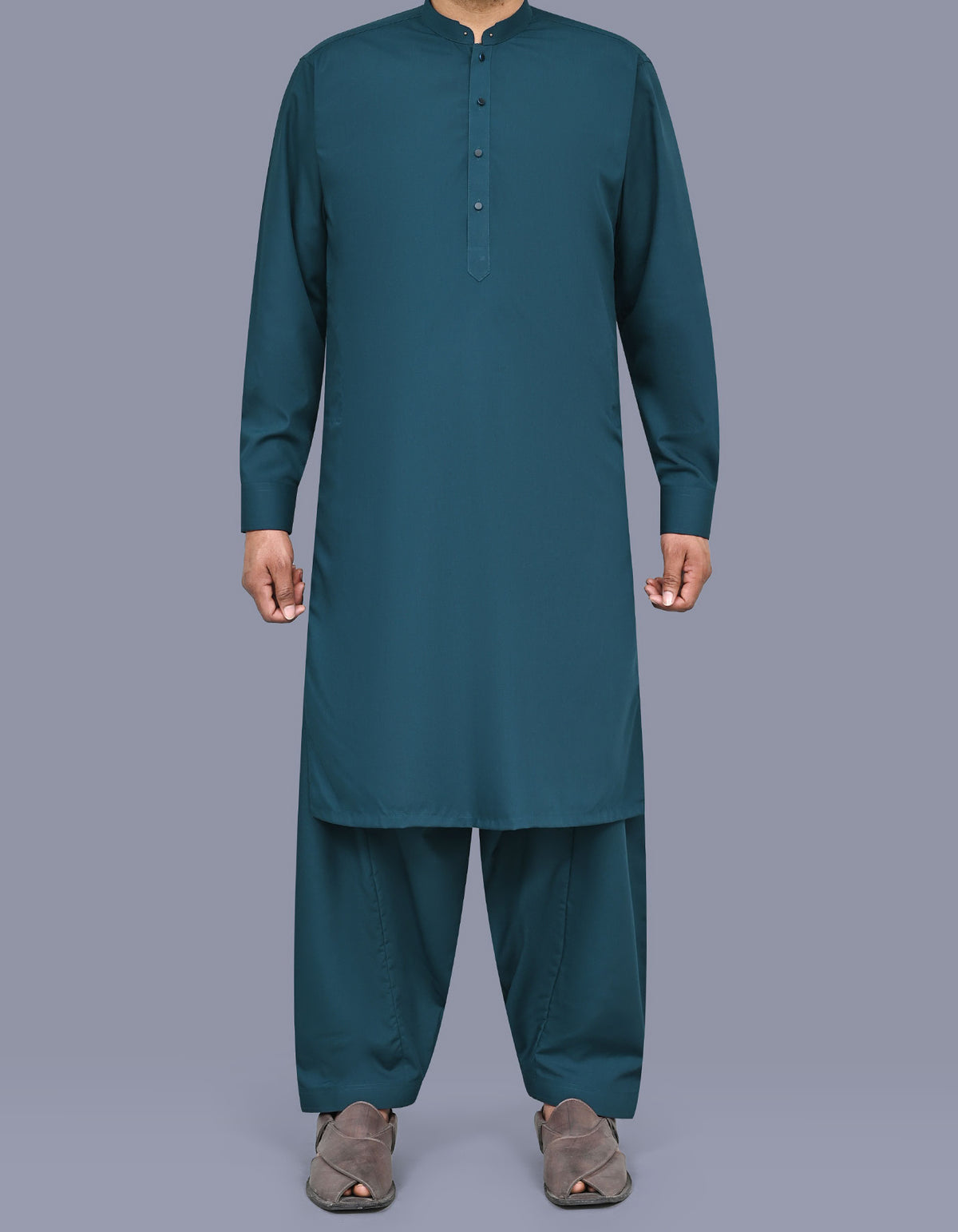 Teal Plain Kameez Shalwar KS2627R-XS