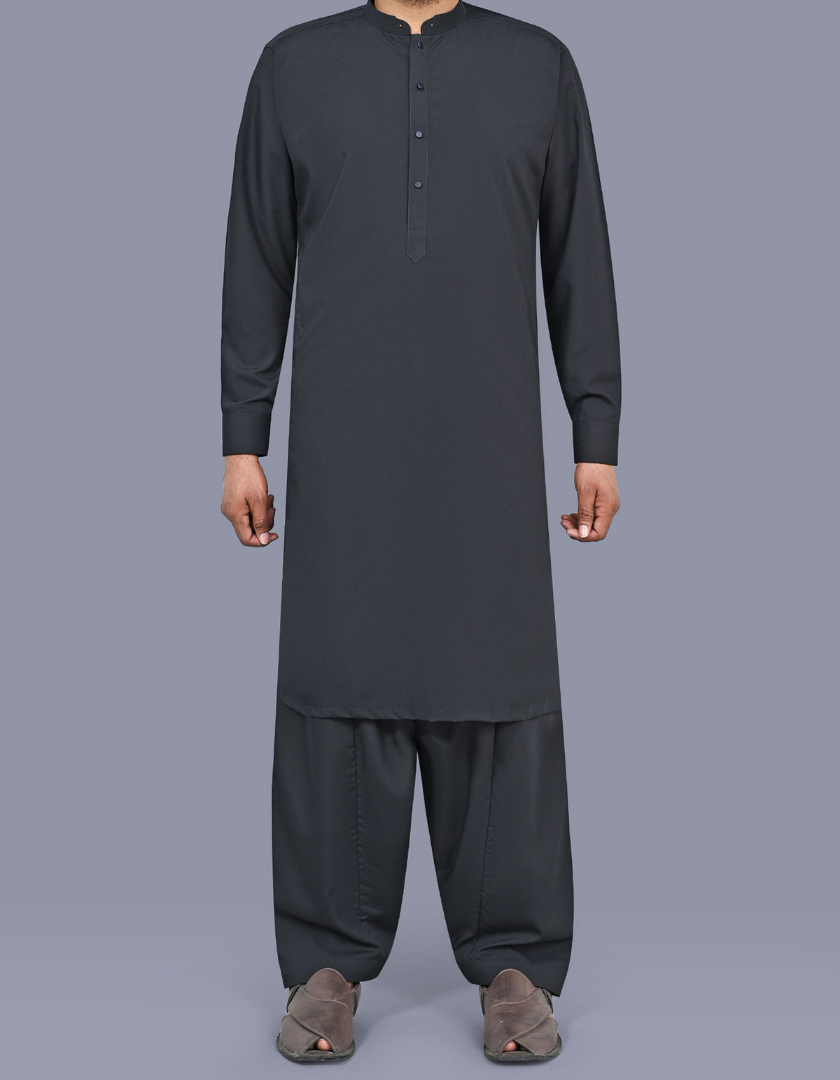 Charcoal Plain Kameez Shalwar KS2628S-XS