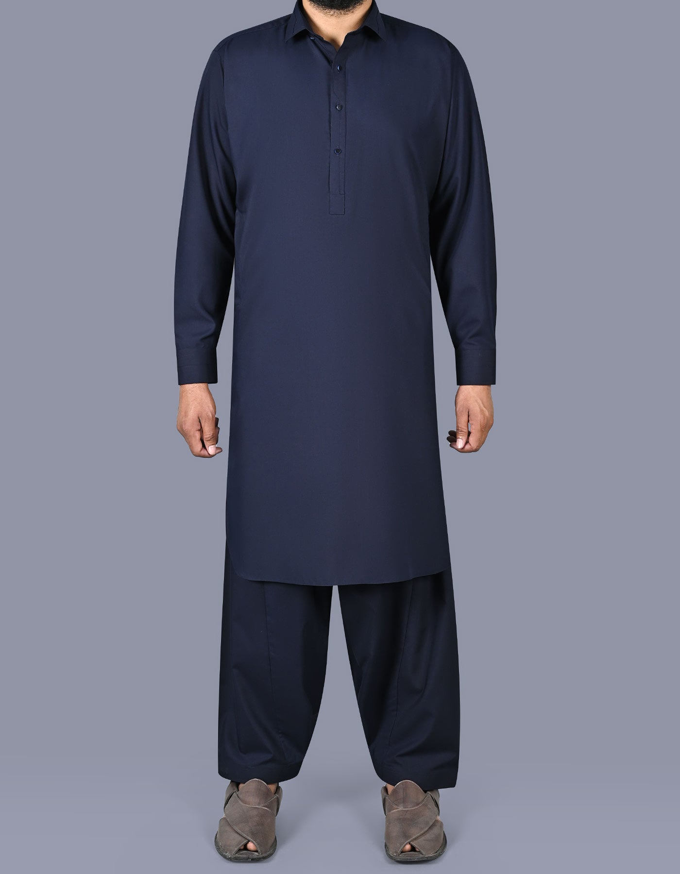 Navy Plain Kameez Shalwar KS2637R-XS