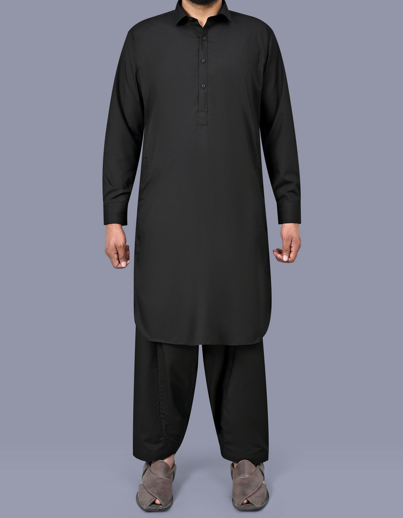 Black Plain Kameez Shalwar KS2638R-XS