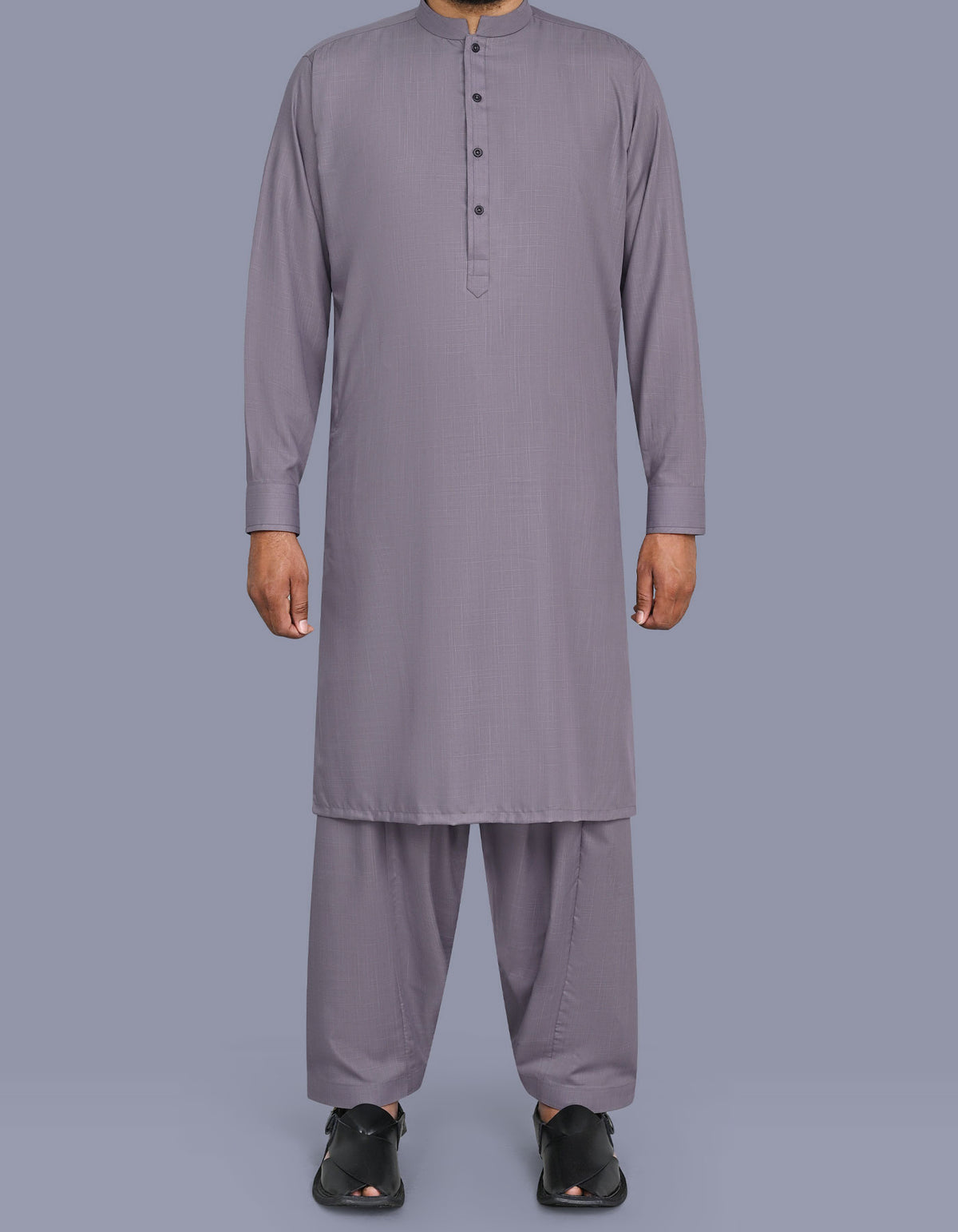 Grey Texture Kameez Shalwar KS2640R-XS
