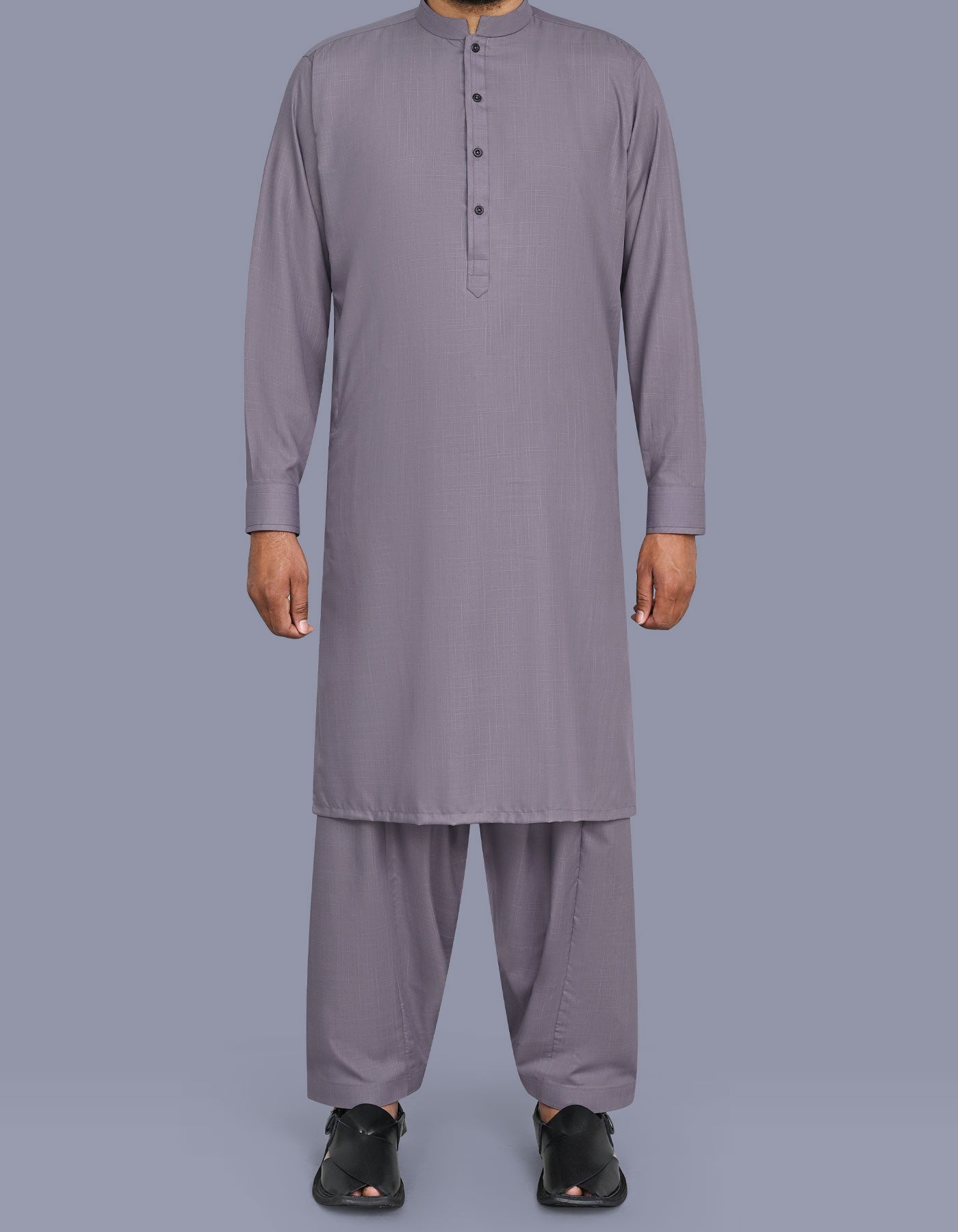 Grey Texture Kameez Shalwar KS2640S-XS