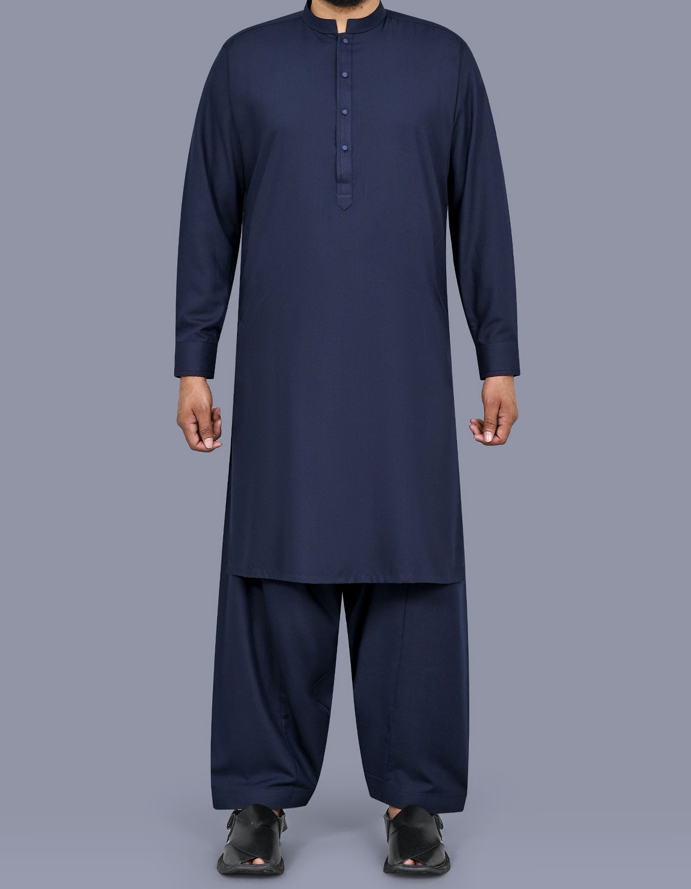 Navy Texture Kameez Shalwar KS2641R-XS