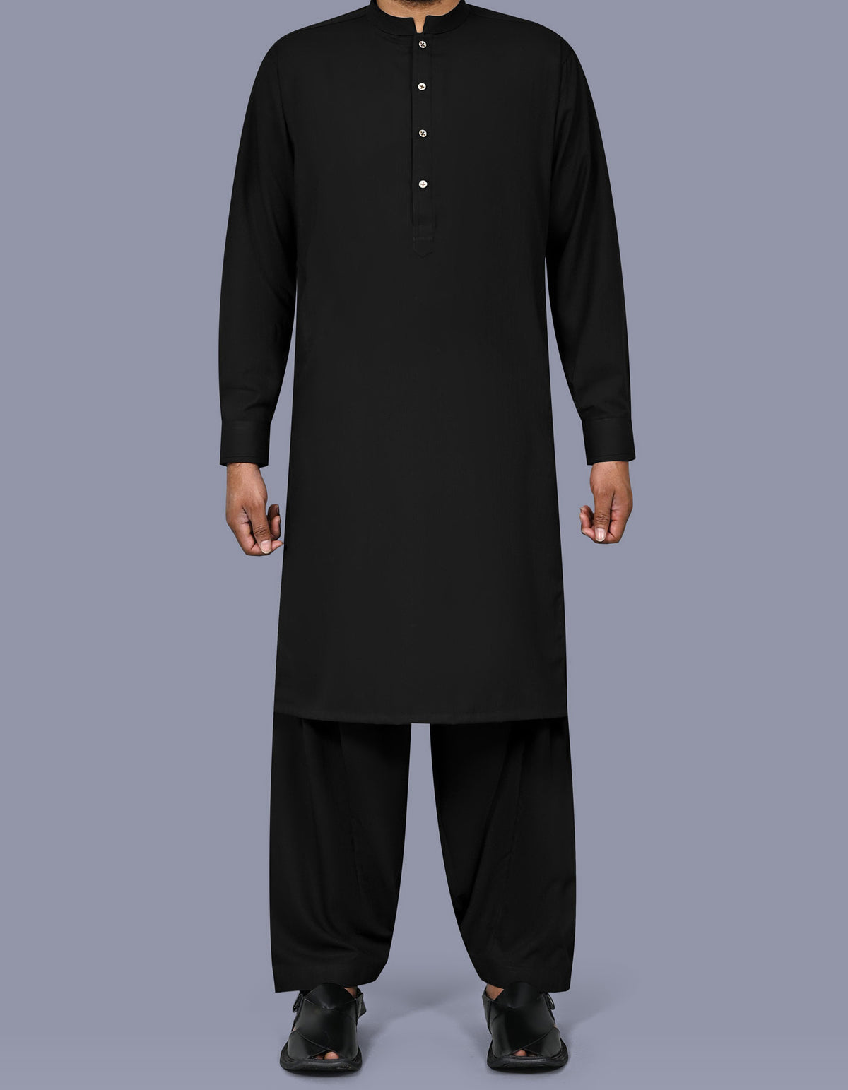 Black Texture Kameez Shalwar KS2643R-XS