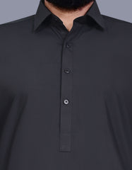 Black Plain Kameez Shalwar KS2657R-S